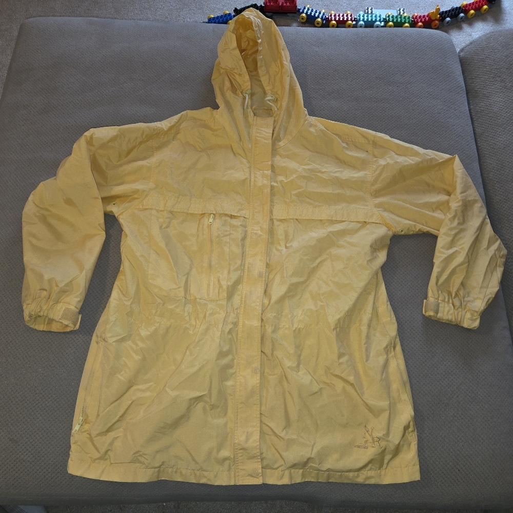 Vintage Northern Reflections Yellow Jacket Nylon Hood Fitted Elastic XL Elastic